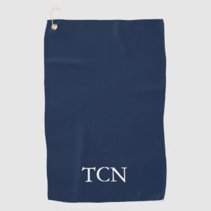 Serviette De Golf Monogramme Marine Bleu Blanc Classique Cadeau Golf