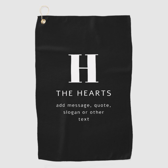 Serviette De Golf Monogramme moderne modifiable Nom et message | Noi (Devant)