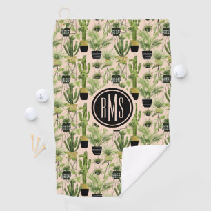 Serviette De Golf Monogramme Oasis intérieure Motif de ligne Pla