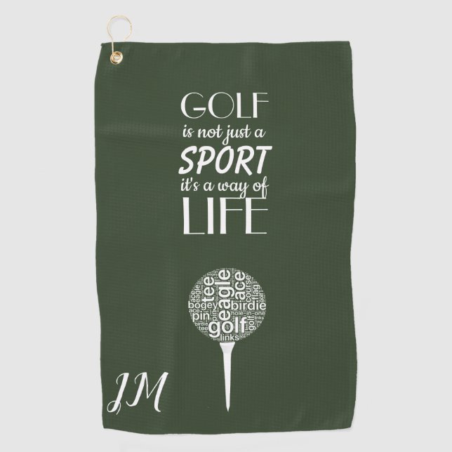Serviette De Golf Monogramme personnalisé (Devant)