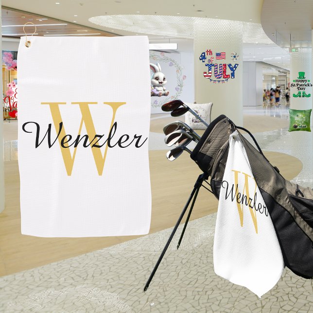 Serviette De Golf Monogramme personnalisé (Créateur téléchargé)