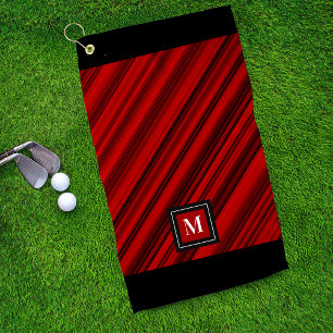 Serviette De Golf Monogramme personnalisé avec rayures diagonales ro
