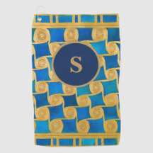 Monogramme personnalisé Égypte ancienne bleu or