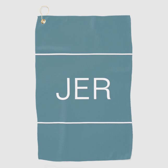 Serviette De Golf Monogramme personnalisé Golfer Pro Sports Turquois (Devant)
