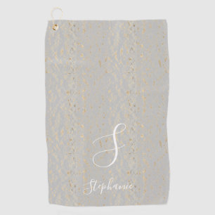 Serviette De Golf Monogramme Rustic Gold Artsy Motifs Initiales mign