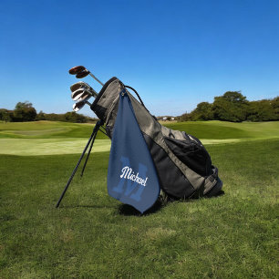 Serviette De Golf Monogramme Script Calligraphie Marine Blue Golf To