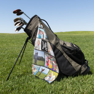 Serviette De Golf Monogramme simple 12 Photo Collage personnalisé