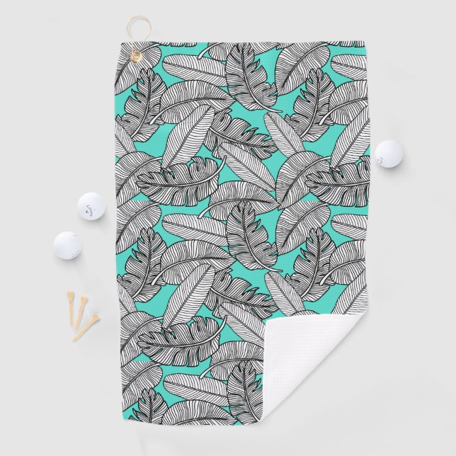 Serviette De Golf Monstère des Feuilles tropicaux (En situation)