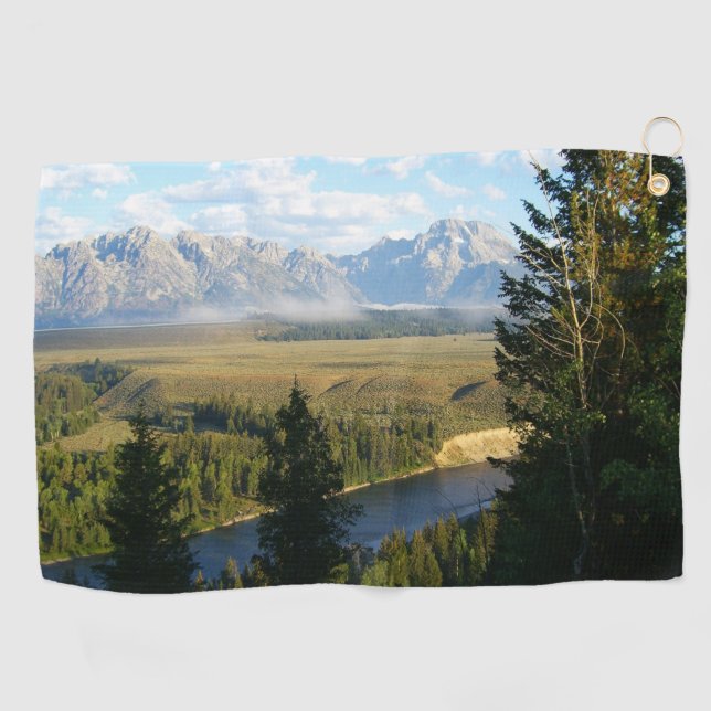 Serviette De Golf Montagnes et rivière de Jackson Hole (Horizontal)