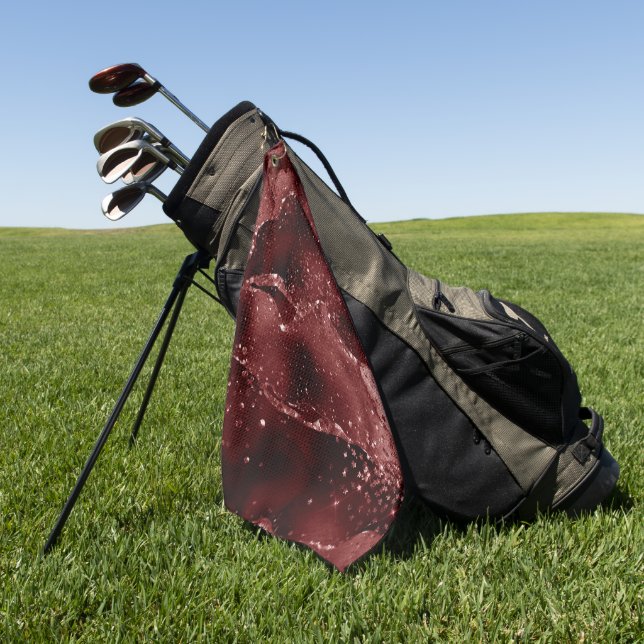 Serviette De Golf Moody Agate | Henné sang rouge grenat bijou ton (Vert)