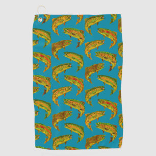 Serviette De Golf Motif 2018 de la truite arc-en-ciel de feuilles d'