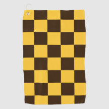 Motif à carrés à carreaux noirs et jaunes rétro 