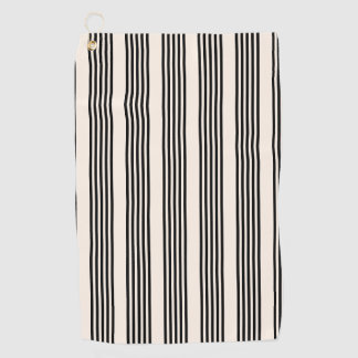 Serviette De Golf Motif à cinq bandes noir et beige