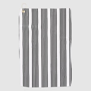 Serviette De Golf Motif à cinq bandes noir et blanc