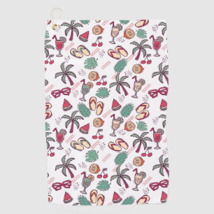 Serviette De Golf Motif à thème des vacances colorées sur la plage t