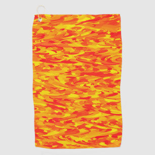 Serviette De Golf Motif Abstrait Orange Rouge Jaune