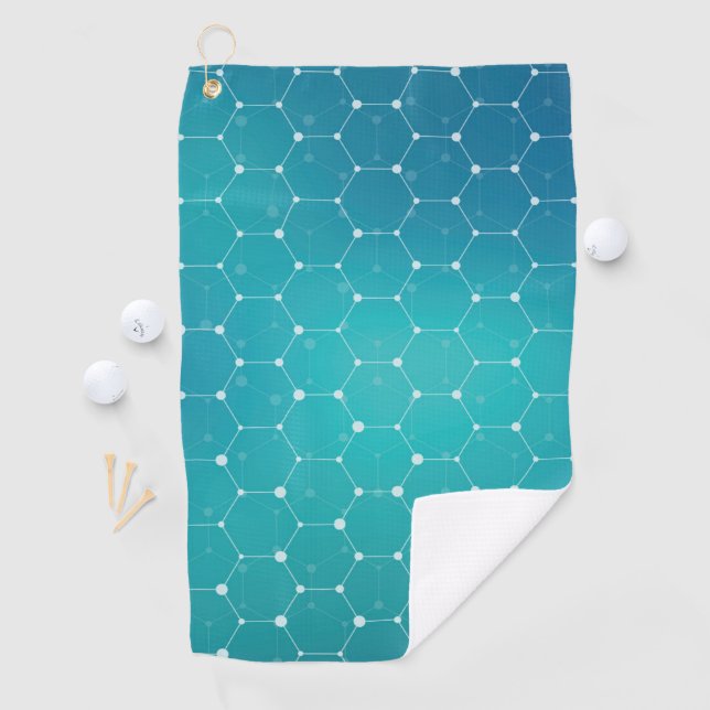 Serviette De Golf Motif bleu d'ADN de Teal (En situation)