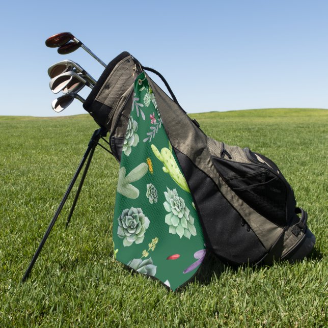 Serviette De Golf Motif Cactus 3 (Vert)