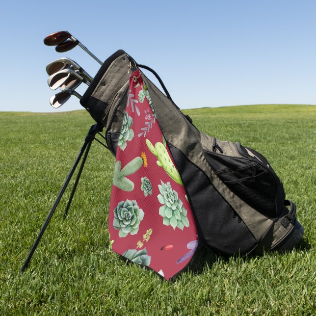 Serviette De Golf Motif Cactus 4 (Vert)