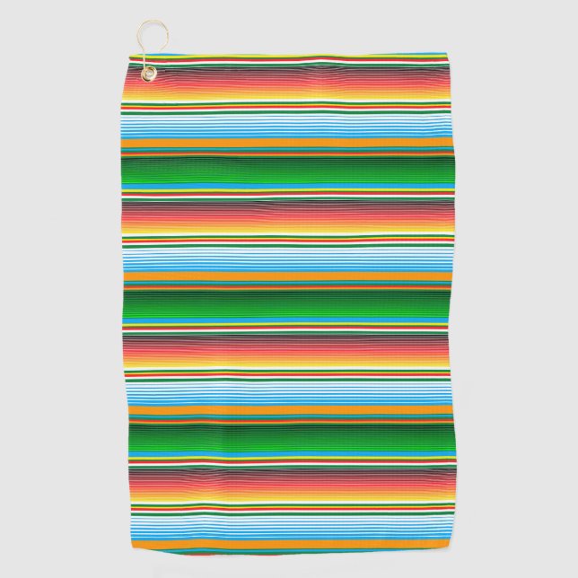 Serviette De Golf Motif coloré des lignes horizontales de la série m (Devant)
