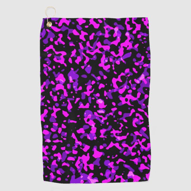 Serviette De Golf Motif de Camouflage rose et violet moderne (Devant)