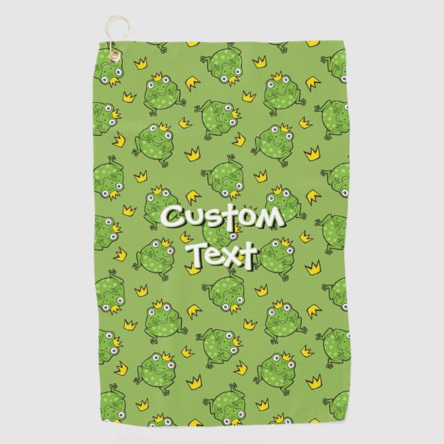 Serviette De Golf Motif de dessin de grenouille (Devant)