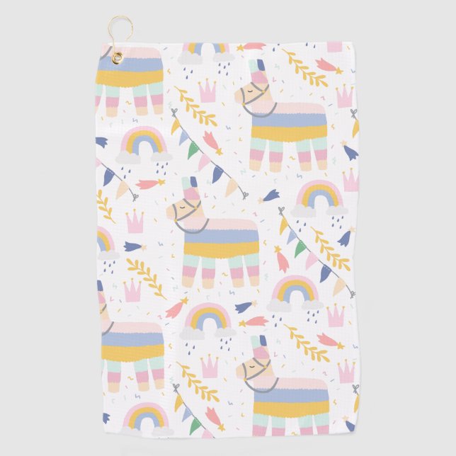 Serviette De Golf Motif de fête festive de la fiesta des lamas (Devant)