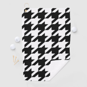 Serviette De Golf motif de fond blanc et noir géométrique chic