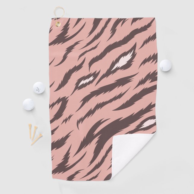 Serviette De Golf Motif de fourrure de tigre rayé (En situation)