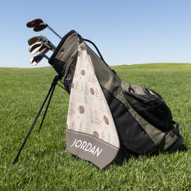 Serviette De Golf Motif de hérisson de bois mignon (Vert)