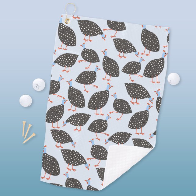 Serviette De Golf Motif de la tourmente de Guinée (Fun Guinea Fowl bird pattern golf towel)