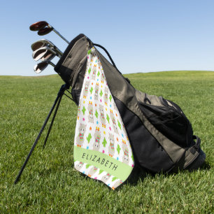 Serviette De Golf Motif De Llamas, Alpacas, Cactus, Votre Nom