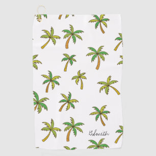 Serviette De Golf Motif de palmiers tropicaux Monogrammes