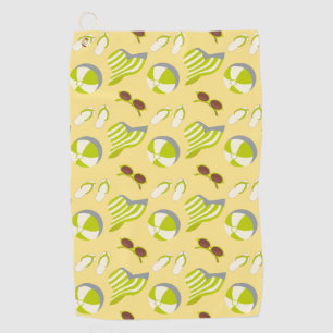 Serviette De Golf Motif de plage avec lunettes de soleil et casquett