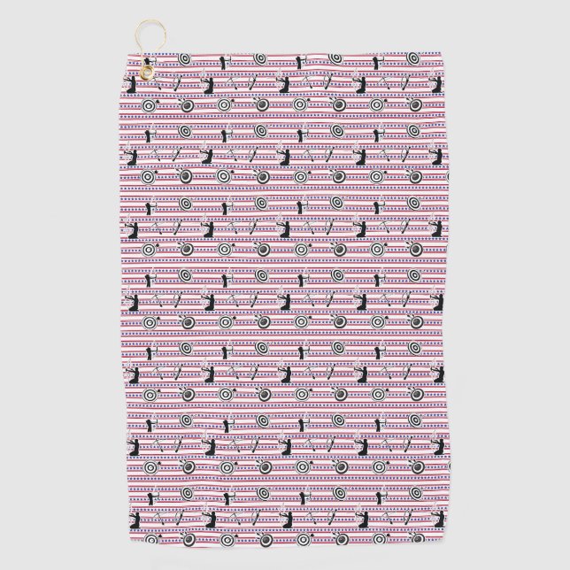 Serviette De Golf MOTIF de silhouette de tir à l'arc USA (Devant)