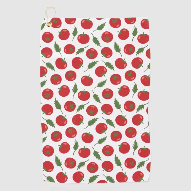 Serviette De Golf Motif de tomate rouge tiré à la main (Devant)