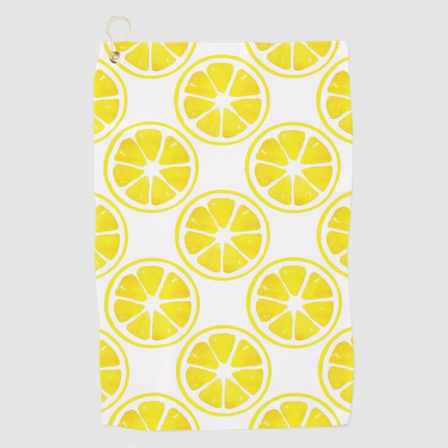 Serviette De Golf Motif de tranche de citron aquarelle (Devant)