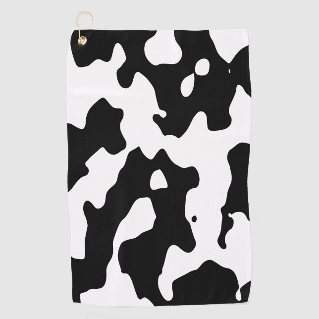 Serviette De Golf Motif de vache noir et blanc (Devant)