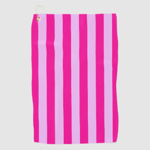 Serviette De Golf Motif en bande rose et magenta