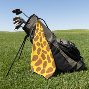 Serviette De Golf Motif en peau de girafe jaune mou