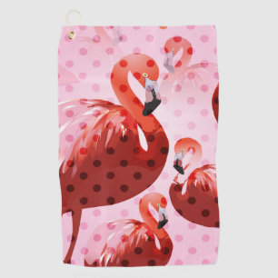 Serviette De Golf Motif flamant à l'aquarelle
