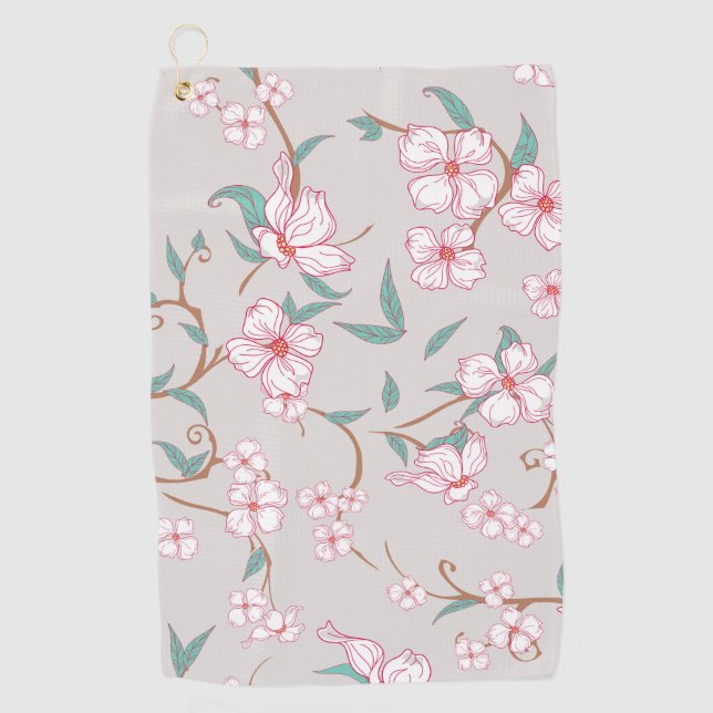Serviette De Golf Motif Fleurs déplaisantes (Devant)