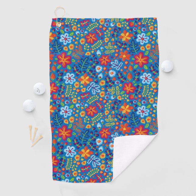 Serviette De Golf Motif floral de broderie (En situation)