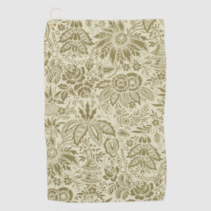 Serviette De Golf Motif Floral Vert Sage Antique Damas