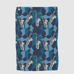 Serviette De Golf Motif gris saxophone