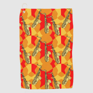 Serviette De Golf Motif gris saxophone