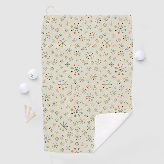 Serviette De Golf Motif inspiré atomique de la moitié du siècle (En situation)