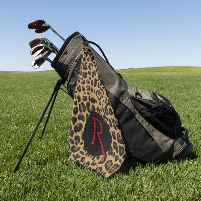 Serviette De Golf Motif Jaguar monogrammé (Vert)