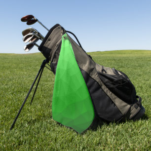 Serviette De Golf Motif lumineux à maillage géométrique dégradé vert