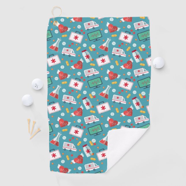 Serviette De Golf Motif Médicale d'icône (En situation)